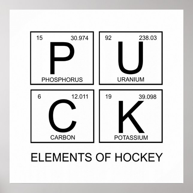 PUCK Elements Of Hockey Periodic Table Poster (Front)