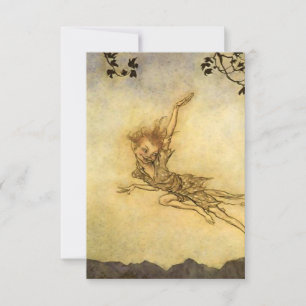 “Puck Flew Through the Air” by Arthur Rackham Thank You Card