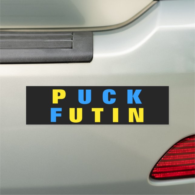 Puck Futin Car Magnet Ukrainian Flag - Ukraine  (In Situ)