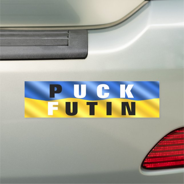 Puck Futin Car Magnet Ukrainian Flag - Ukraine (In Situ)