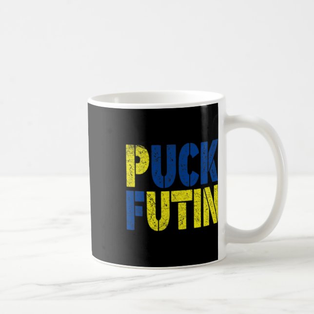 Puck Futin For This War - War On Ukraine - Support Coffee Mug (Right)