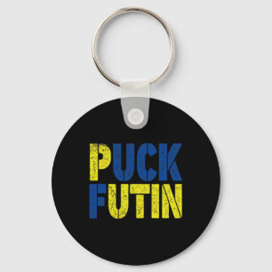Puck Futin For This War - War On Ukraine - Support Keychain