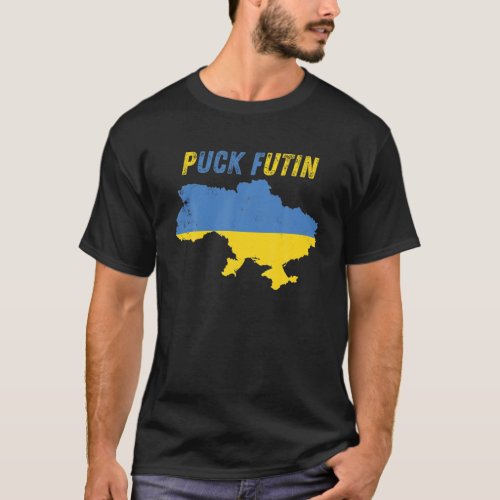 Puck Futin Meme Ukraine Flag Emblem Map Patriot T_Shirt