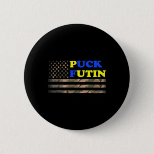 Puck Futin Stand I With Ukraine America Flag Button