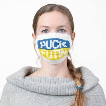 Puck Futin Stand With Ukraine Adult Cloth Face Mask by Soulful_Inspirations at Zazzle