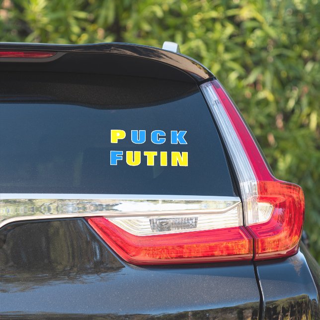 Puck Futin Sticker Ukrainian Flag Support Ukraine  (Car Side)