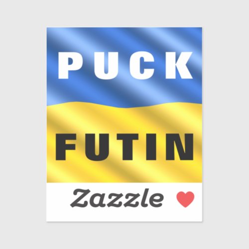 Puck Futin Sticker Ukrainian Flag Support Ukraine 