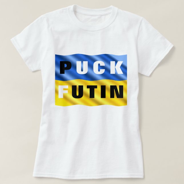 Puck Futin T-shirt Ukraine Support Ukrainian Flag  (Design Front)