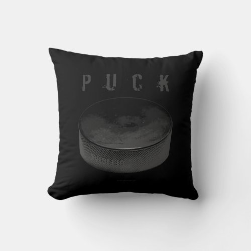 PUCK Hockey Throw Pillow