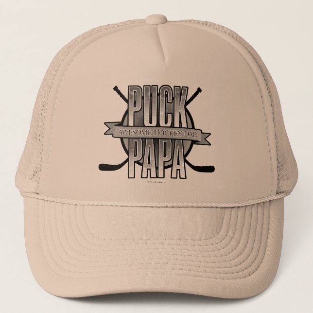 Puck Papa (Hockey Dad) Trucker Hat (Front)