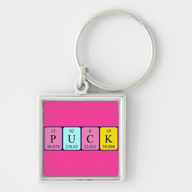 Puck periodic table name keyring (Front)