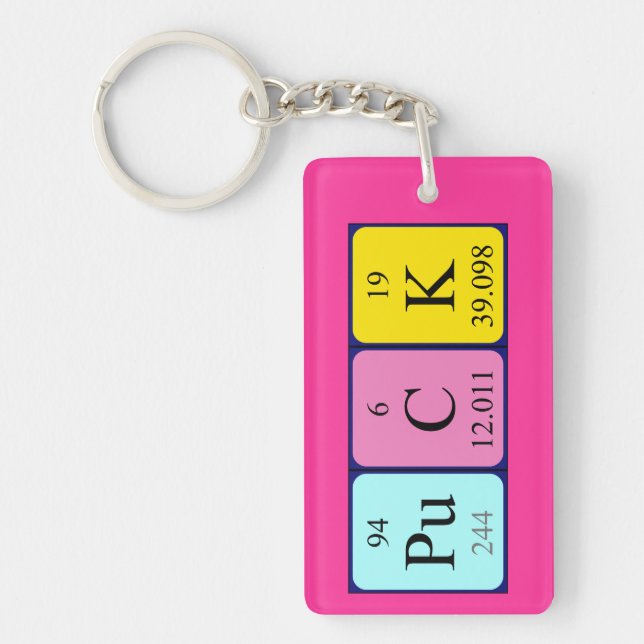 Puck periodic table name keyring (Front)