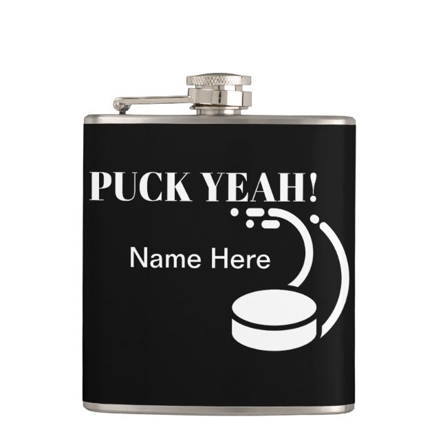 Puck Yeah Hockey Flask (Front)