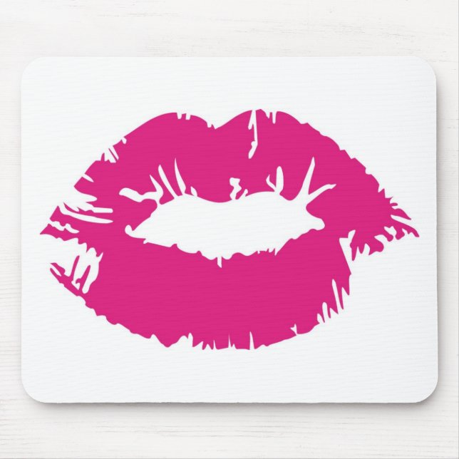 Pucker Pink Lipstick Mouse Pad (Front)