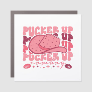 Pucker Up Cowboy Western Valentines Day  Car Magnet