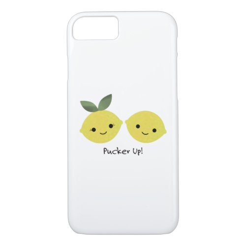 Pucker up Cute Kawaii Lemons iPhone 87 Case