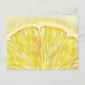 "Pucker Up" macro lemon slice postcard