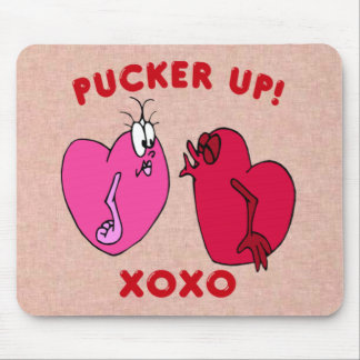 Pucker Up Valentine Hearts Mouse Pad