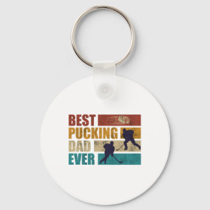 Pucking Dad Ever Hockey Dad  Keychain