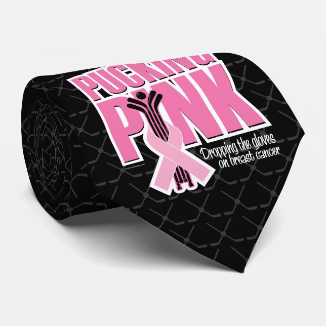 Pucking Pink (Hockey) Neck Tie (Rolled)