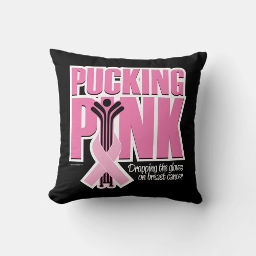 Pucking Pink Hockey Throw Pillow