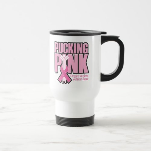 Pucking Pink Hockey Travel Mug