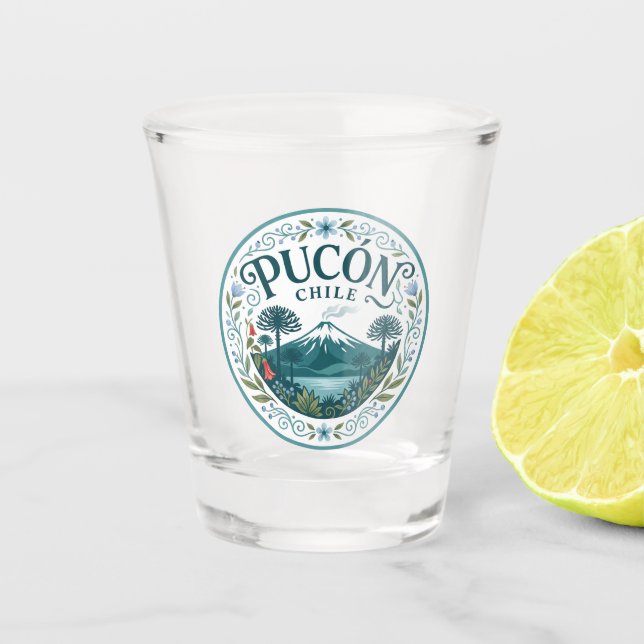 Pucón Chile Shot Glass (Front)