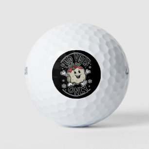 Pud Vibes Only Funny Christmas Golf Balls