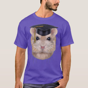 Pudding Dwarf Hamster in University Academic Cap T-Shirt