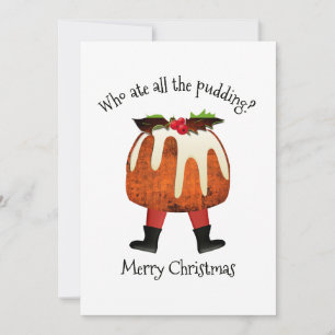 Pudding Humor Merry Christmas Holiday Card