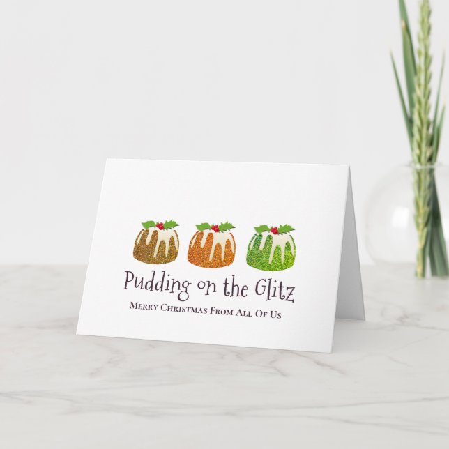 PUDDING ON THE GLITZ | Company Christmas Holiday Card (Front)