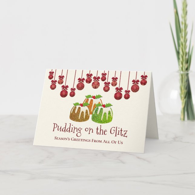 PUDDING ON THE GLITZ | Corporate Christmas Holiday Card (Front)