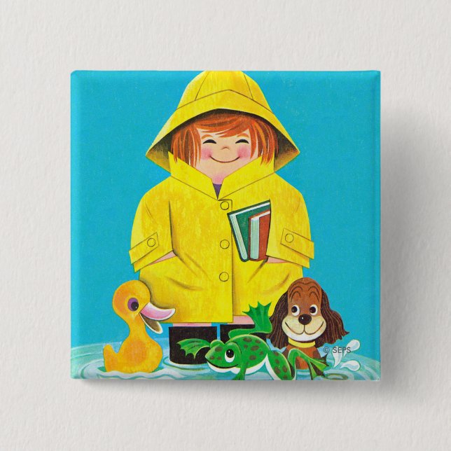 Puddles of Fun Pinback Button (Front)