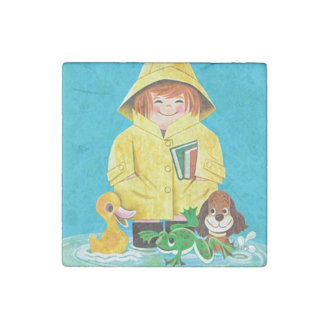 Puddles of Fun Stone Magnet (Front)