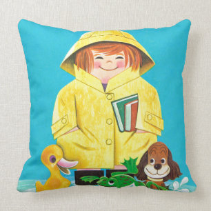 Puddles of Fun Throw Pillow