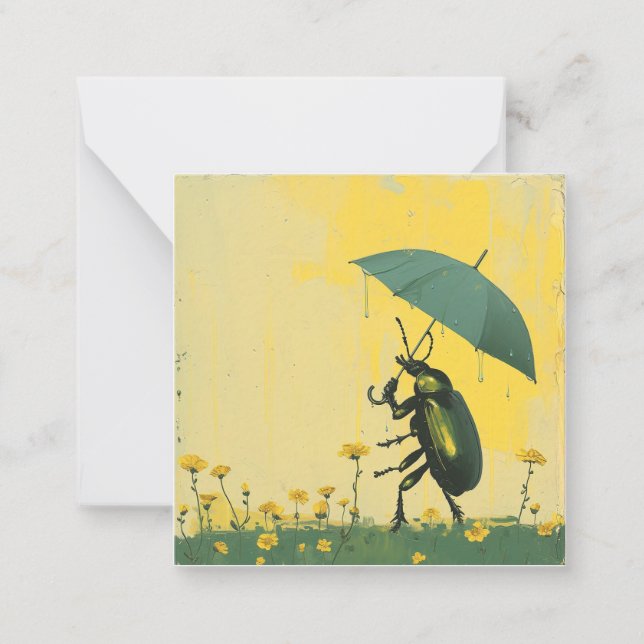 Puddles & Playtime: Beetle Adventures  Note Card (Front)