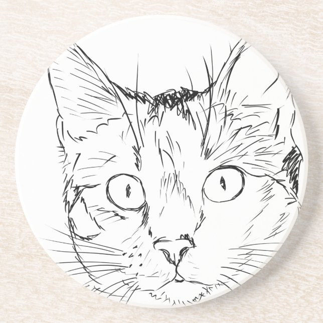 Puddy Cat Drink Coaster (Front)