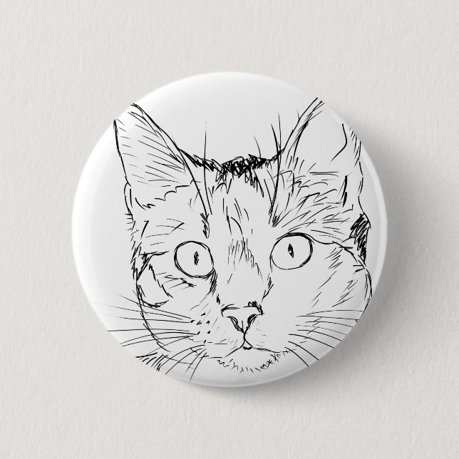 Puddy Cat Pinback Button (Front)