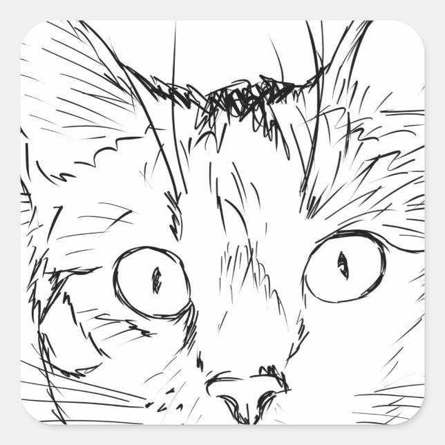 Puddy Cat Square Sticker (Front)