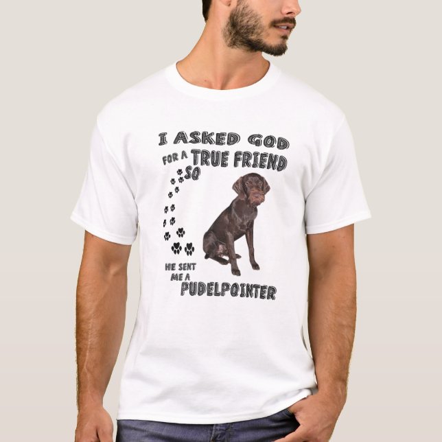 Pudelpointer Saying Mom Dad Costume, Pointing Hunt T-Shirt (Front)