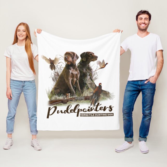 Pudelpointers, Hunting pheasant   Fleece Blanket (In Situ)