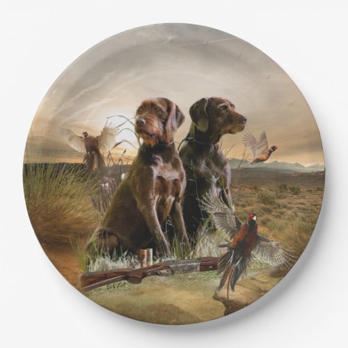 Pudelpointers Hunting pheasant   Paper Plates