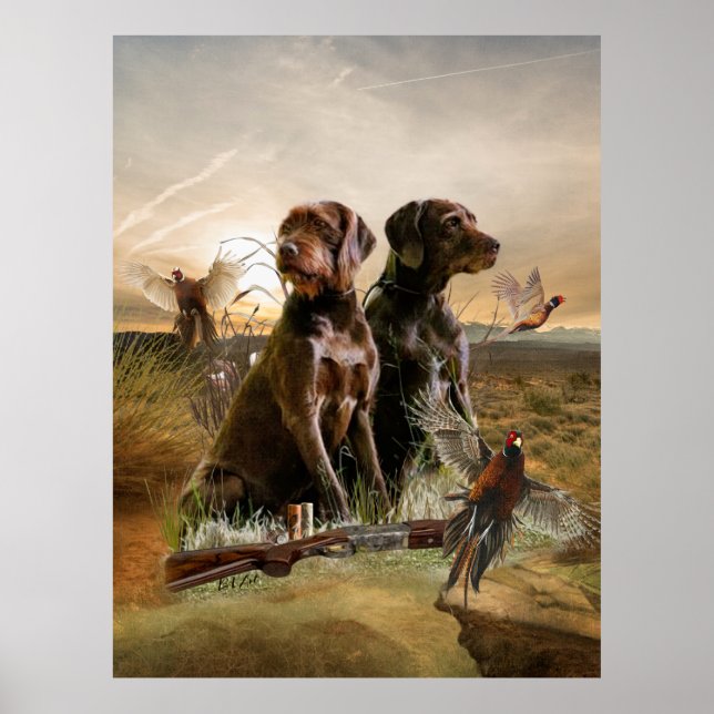 Pudelpointers, Hunting pheasant       Poster (Front)