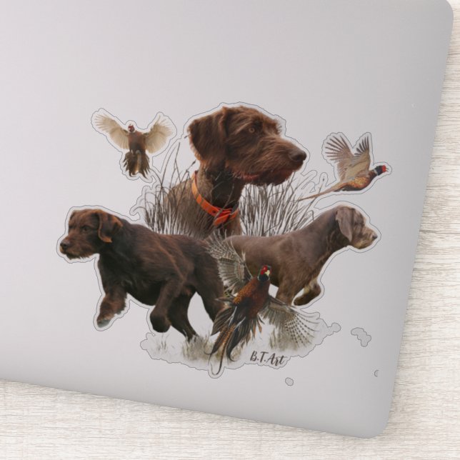 Pudelpointers, Hunting pheasant Sticker (Detail)