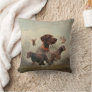 Pudelpointers, Hunting pheasant  Throw Pillow