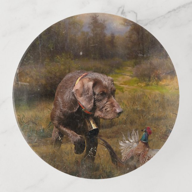 Pudelpointers, Hunting pheasant   Trinket Tray (Front)