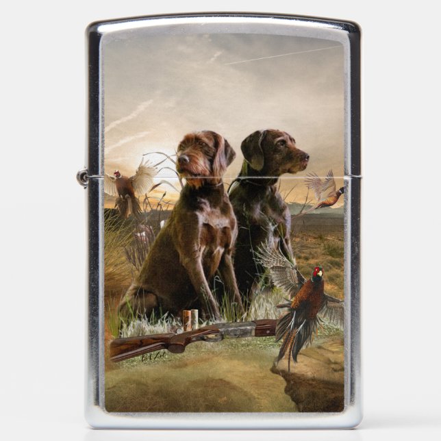 Pudelpointers, Hunting pheasant       Zippo Lighter (Front)