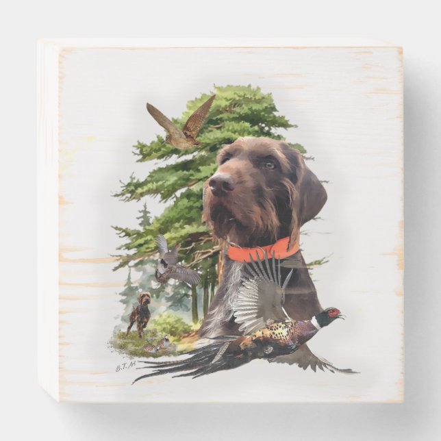 Pudelpointers Wooden Box Sign (Front Horizontal)