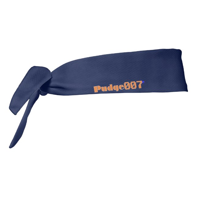 Pudge007 Logo DARK BLUE (Side) Bandanna Tie Headband (Rotate 270)