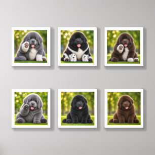 Pudgy Newfie puppy Tile - Peel and Stick 8"x8